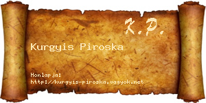 Kurgyis Piroska névjegykártya