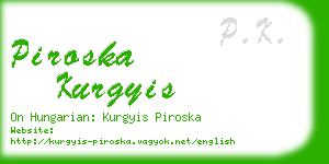 piroska kurgyis business card